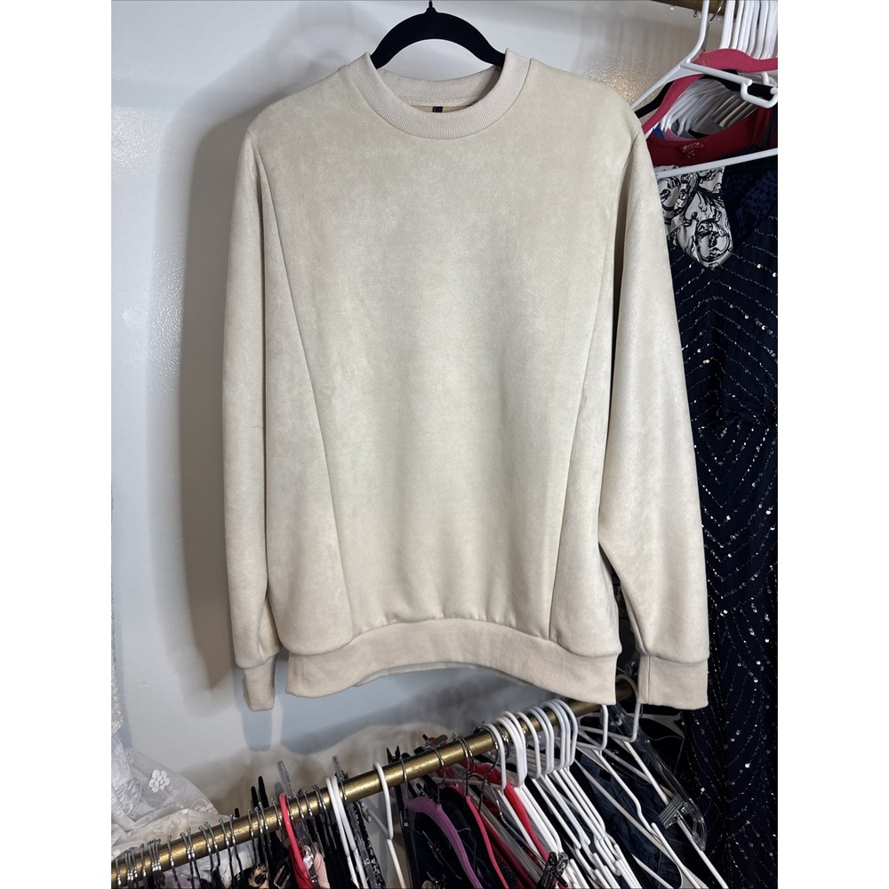 Halham Men's Sweatshirt Japanese‎ Fleece Tan Beige Size Medium Rare!